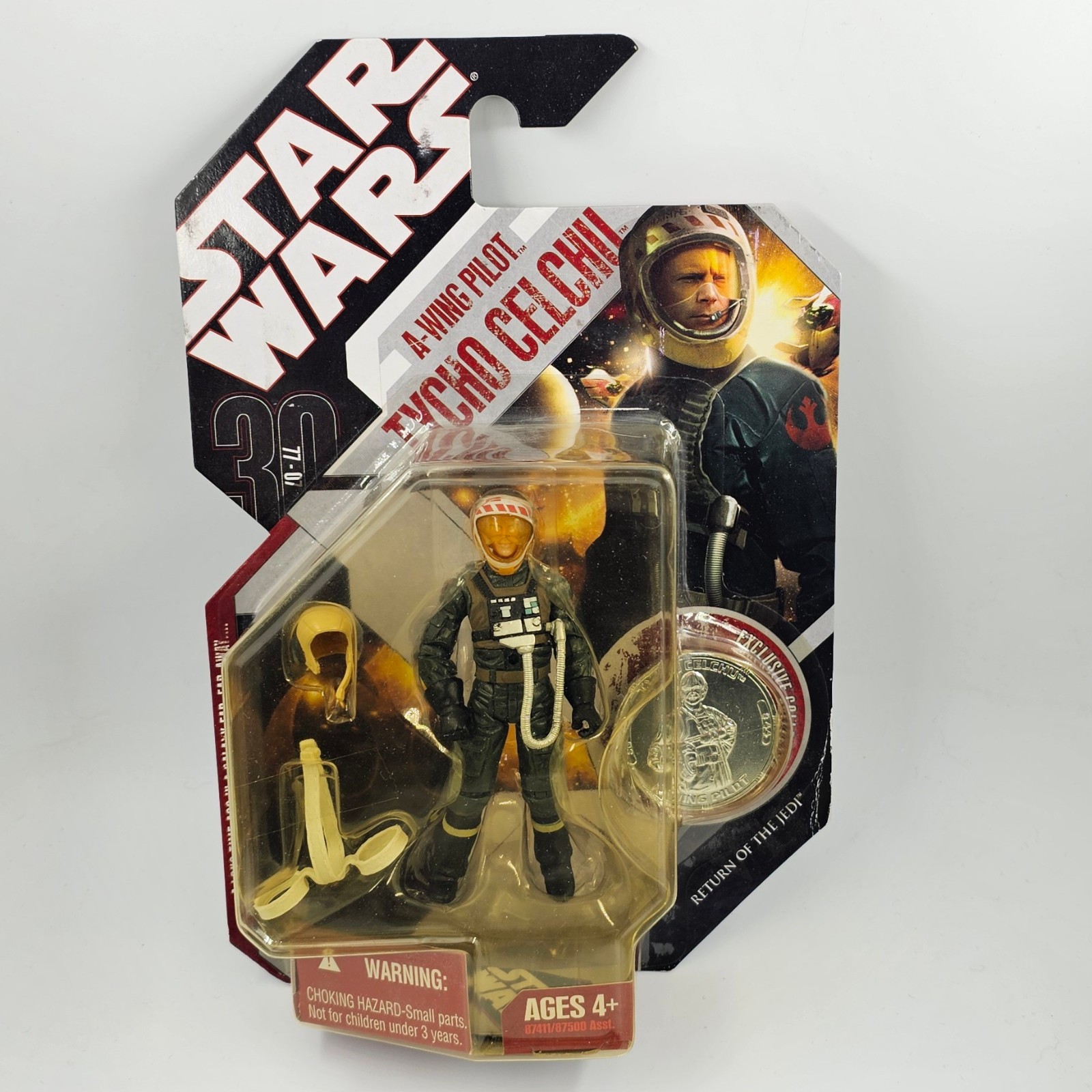 Star Wars 30th Anniversary TAC Tycho Celchu A-Wing Pilot (Yellowing of Bubble) Main Image