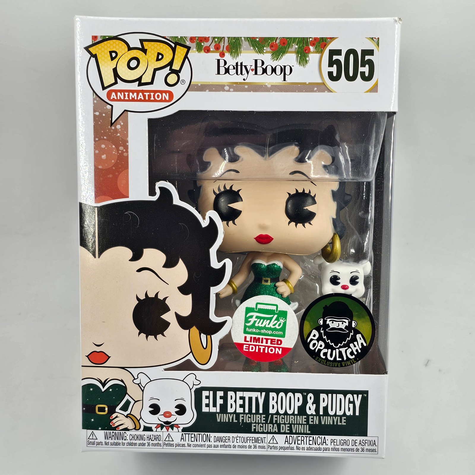 Betty Boop Pop Vinyl 505 Elf Betty Boop & Pudgy (Funko Exclusive) Main Image
